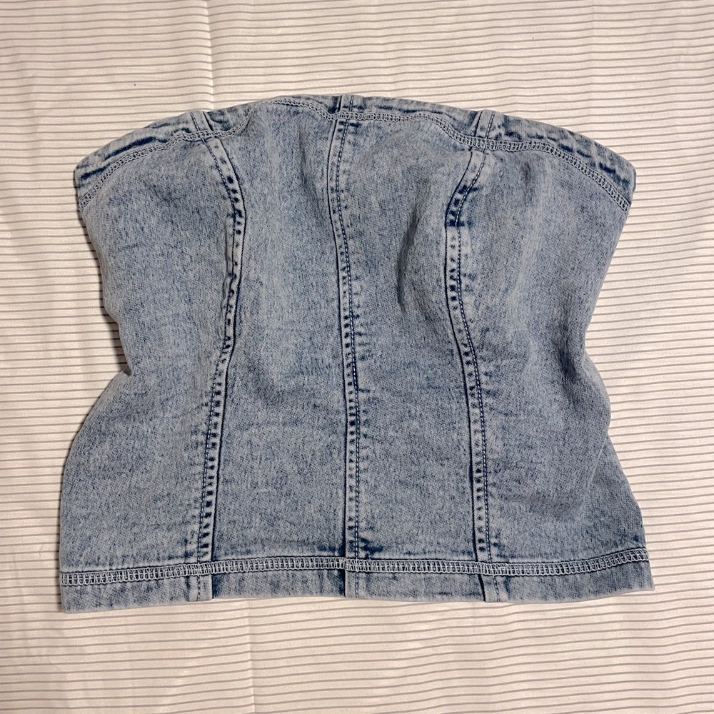 Aerie Blue Denim Tube Top